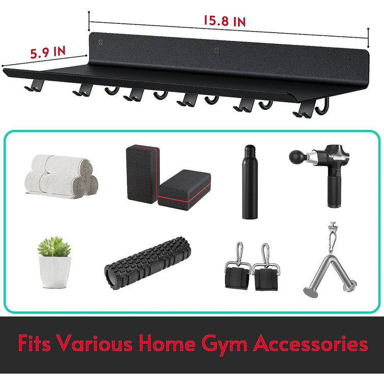Latitude Run® Floating Shelf Compatible With Tonal Accessories, Shelf For Home  Gym Storage, Gym Rack Wall Mount Organizer, Workout Metal Shelf Holder, T  Lock Adapters Hanger, Patent Pending!!!