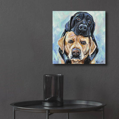 Art mural en verre Red Barrel Studio «Must Love Dogs Labs» par Lindsay Kivi