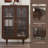 Dark-coffee Solid Wood + Glass Display Cases