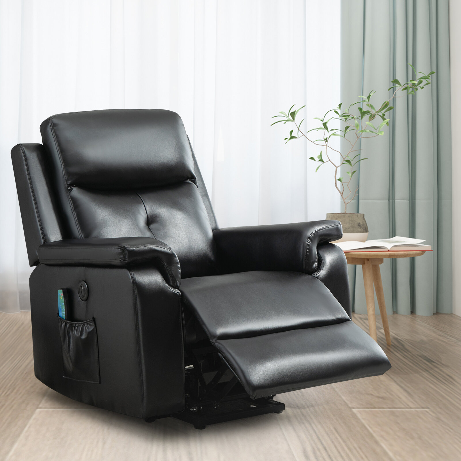 Latitude Run® Faux Leather Power Lift Recliner Chair with Massage