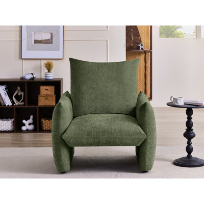 Modern Chenille Upholstered Arm Accent Chair