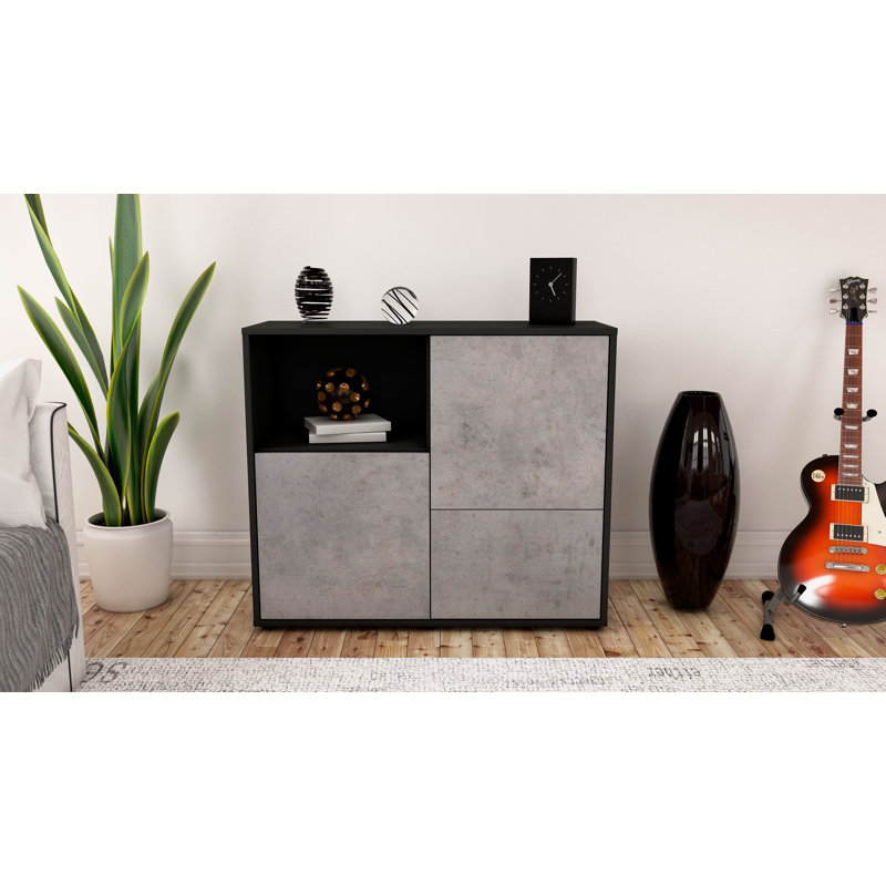 Powhattan 92cm Sideboard, Anthracite/Concrete