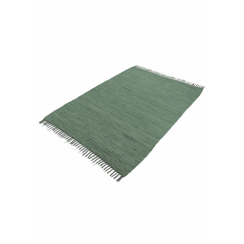 Chindi Uni Solid Colour Hand Crafted Hand Braided Green Area Rug, Rectangle 160 x 230cm