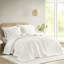 Ensemble de couvre-lit pour grand lit 3 pièces, chenille florale avec bordure frangée et composition en coton respirant, grande taille pour le confort du lit, approuvé pour les peluches, grand lavable à la machine, style doux