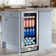 15 Inch Built-in/Freestanding Beverage Refrigerator Cooler 130 Can Beer Cooler Mini Beer Drink Fridge with Glass Door and Lock Under Counter Classic Series