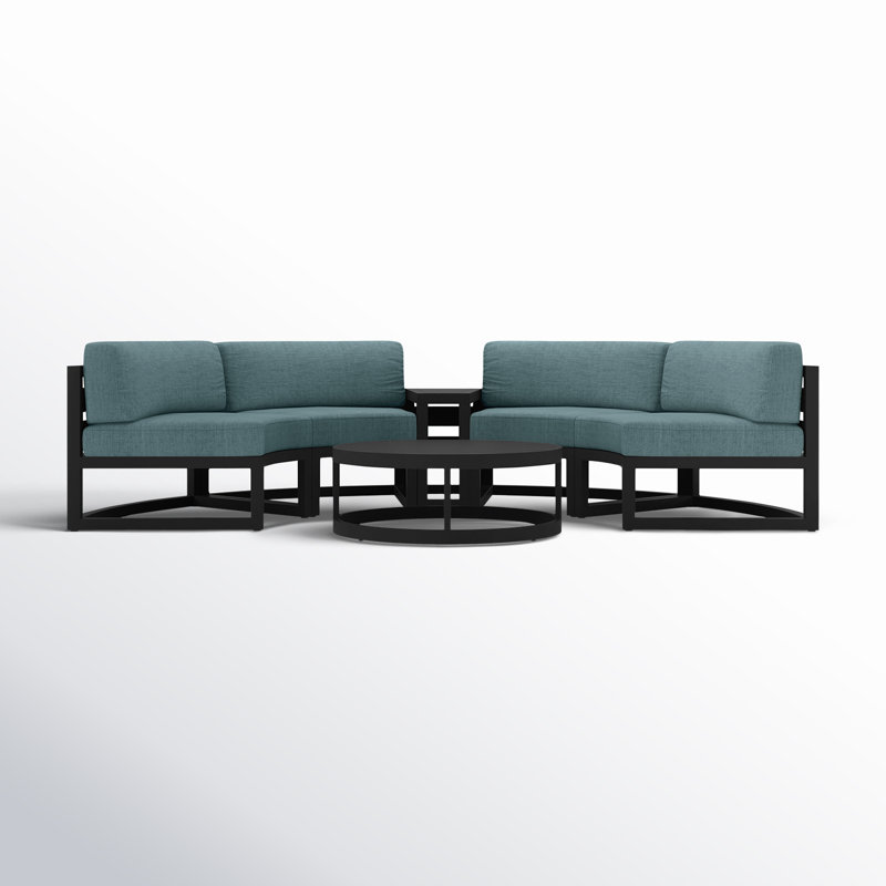 Avion Outdoor 4 - Piece Conversation Set, Cast Lagoon Sunbrella® Plainweave, Slate