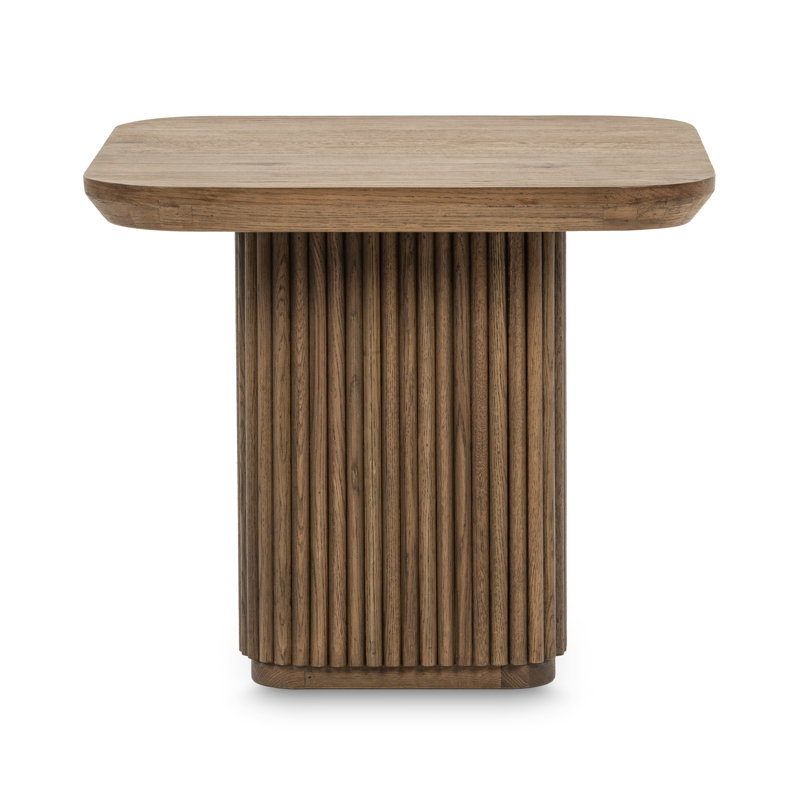 Vander Solid Wood End Table, Tawny Brown