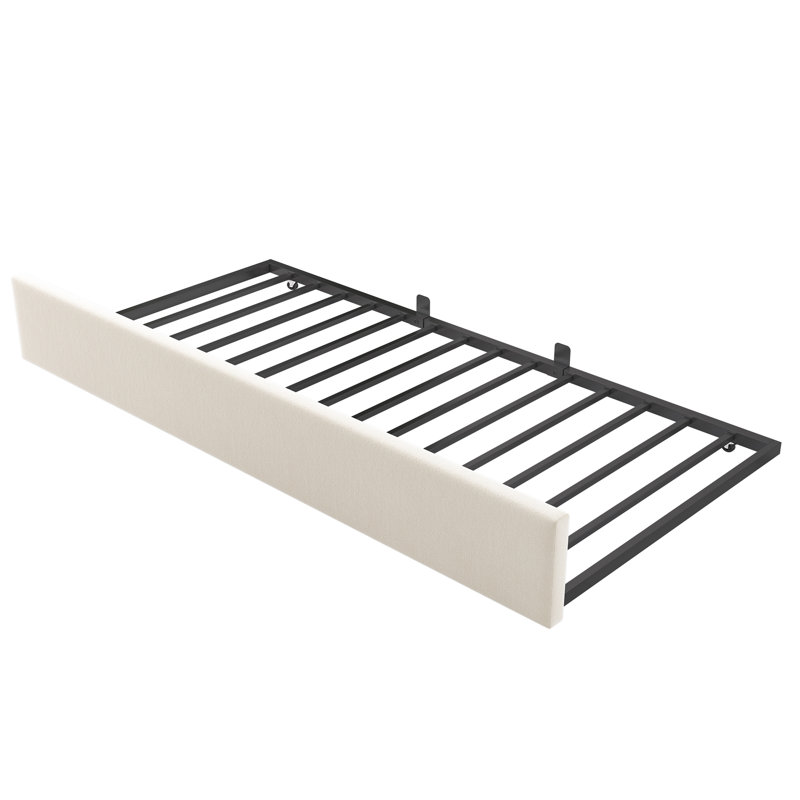 Upholstered Velvet Daybed with Trundle Bed, Beige
