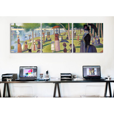Panoramique du dimanche après-midi sur l’îlot de la grande jatte par georges seurat panoramique sur toile tendue