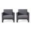 (Ensemble de 2) Fauteuils club d'extérieur en bois d'acacia avec coussins-32568696-32568697