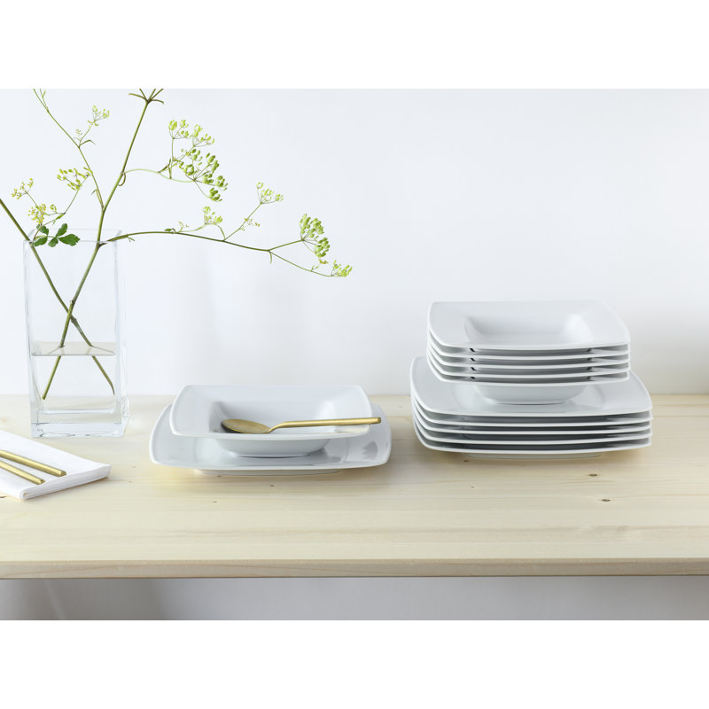 Victoria WeiÃ 12 Piece Bone China Dinnerware Set, Service for 6
