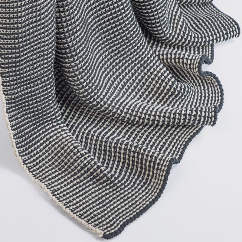Cohen Knitted Throw Blanket, Charcoal Gray