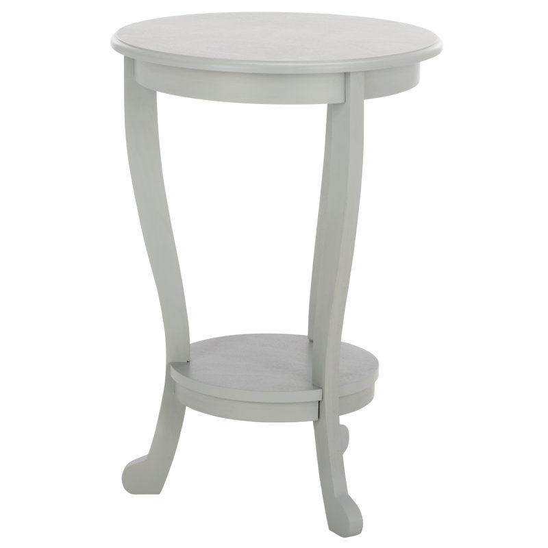 Tutuala Solid Wood 3 Legs End Table with Storage, Robins Egg Blue