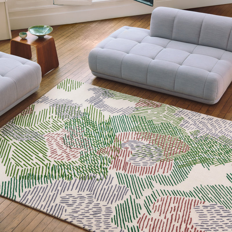 Paysage Hand Tufted Wool Abstract Area Rug, Rectangle 8'2" x 11'4"