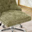 Chaise de bureau, chaise de bureau moderne rembourrée capitonnée en chenille avec base en métal chromé, chaise de bureau pivotante réglable-19831791