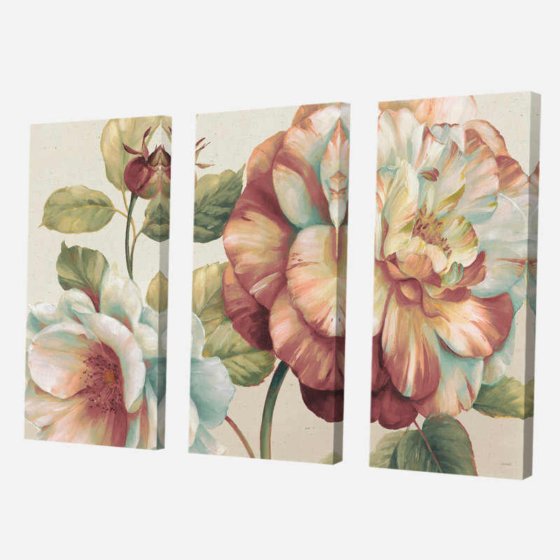 « romantique dark rose », peinture à fleurs foncées de première qualité, reproduction d’image multi-pièces sur toile