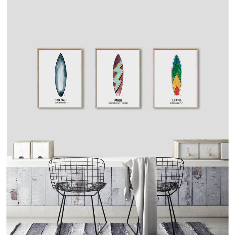 Objects Teahuppo Surf by César Ortiz Echagüe - Single Picture Frame Painting, 60cm H x 40cm W x 3cm D