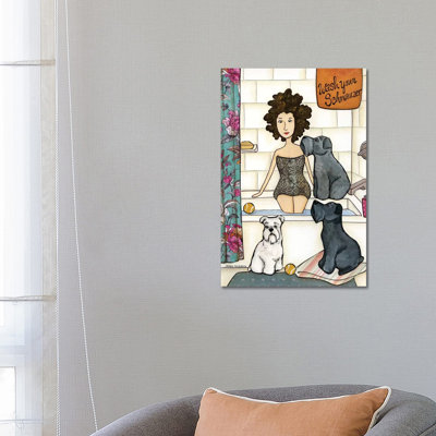 Schnauzer Tub by Jamie Morath - Print on Canvas