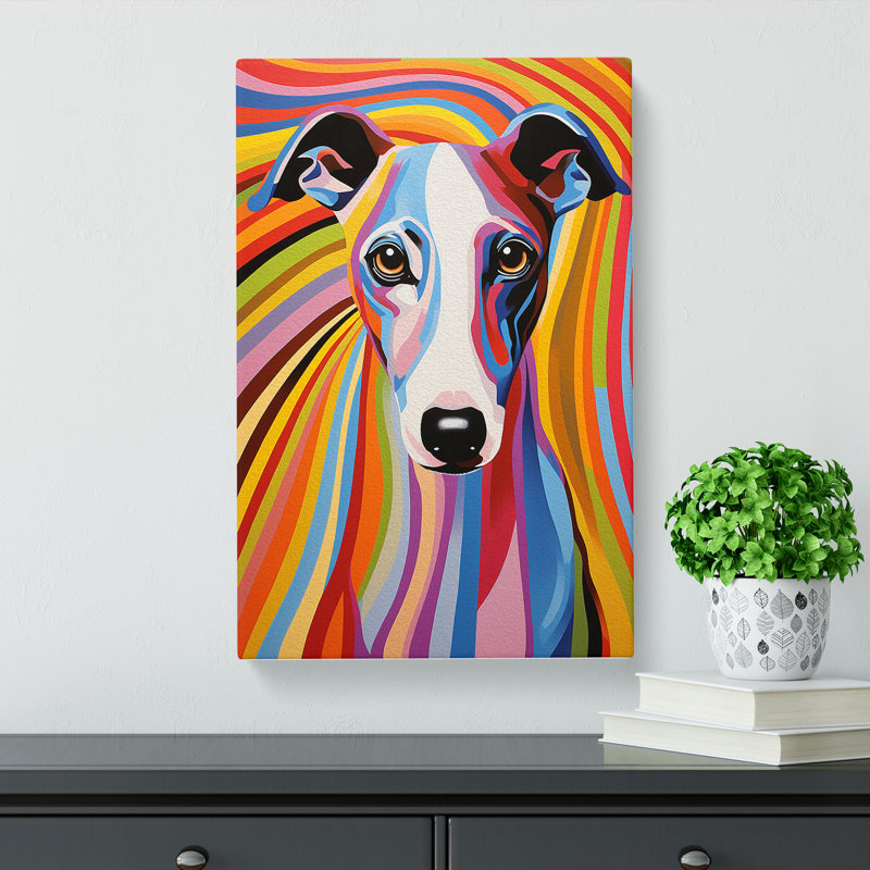 Whippet - Print, 50cm H x 35cm W x 3cm D