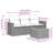 Vidaxl Garden Sofa Set PE Rattan 4 Piece Set Adjustable Armrests