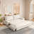 73.2"Queen Pull Out Sofa Bed,3-in-1 Convertible Sleeper Sofa,Multi-Functional Velvet Loveseat Bed,Beige/White-154311358