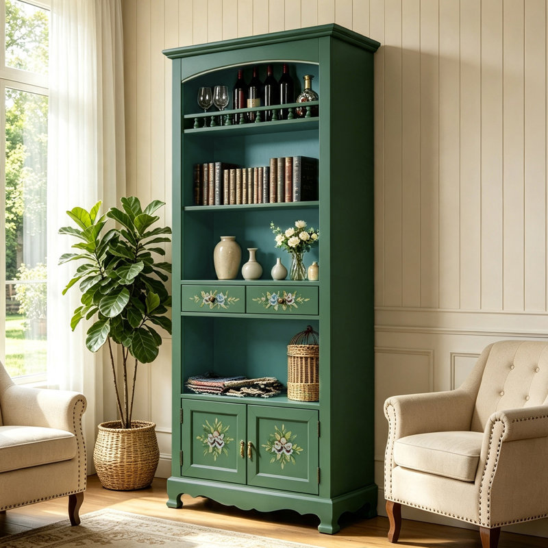 Buffet décoratif moderne en bois manufacturé vert
