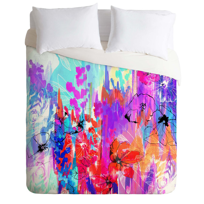 Holly Sharpe Polyester Floral Duvet Cover, Twin/Twin XL Duvet Cover + 1 Standard Sham