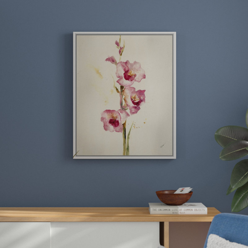 « essential to eden ii », peinture sur toile, H 31,7 po x l 25,7 po x p 1,75 po, Cadre flottant blanc