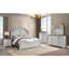 Grand lit style transitionnel en bois blanc antique