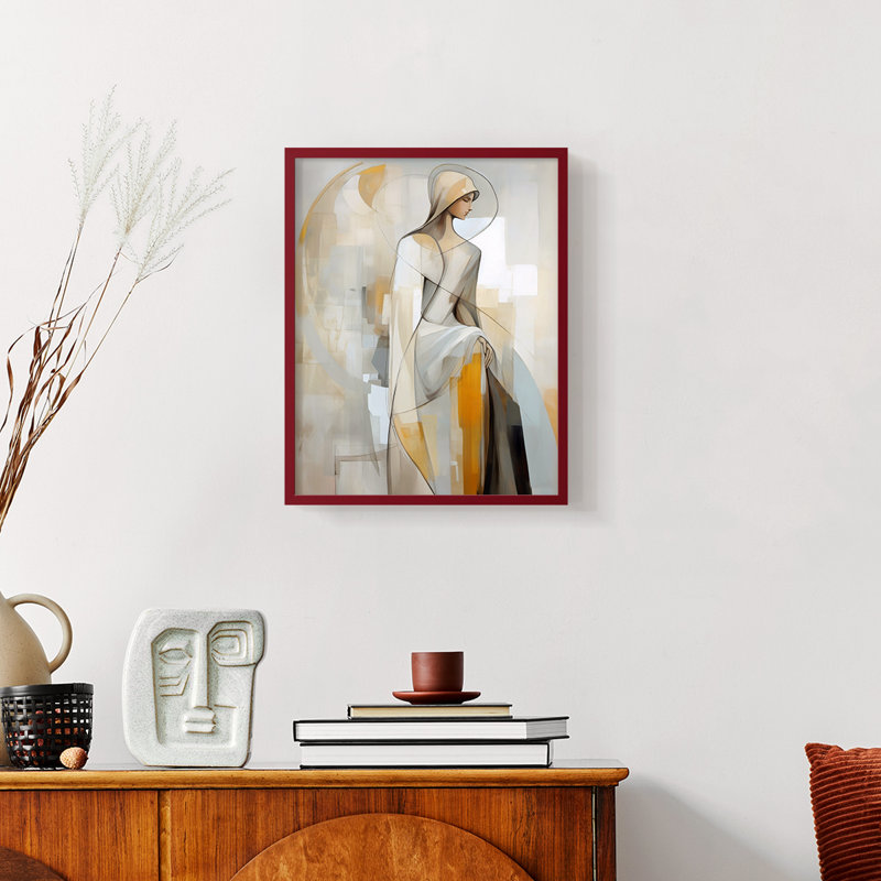 Série CXLIV WOMEN - reproduction encadrée de qualité supérieure - prête à être accrochée - aucun clou requis, Cadre rouge