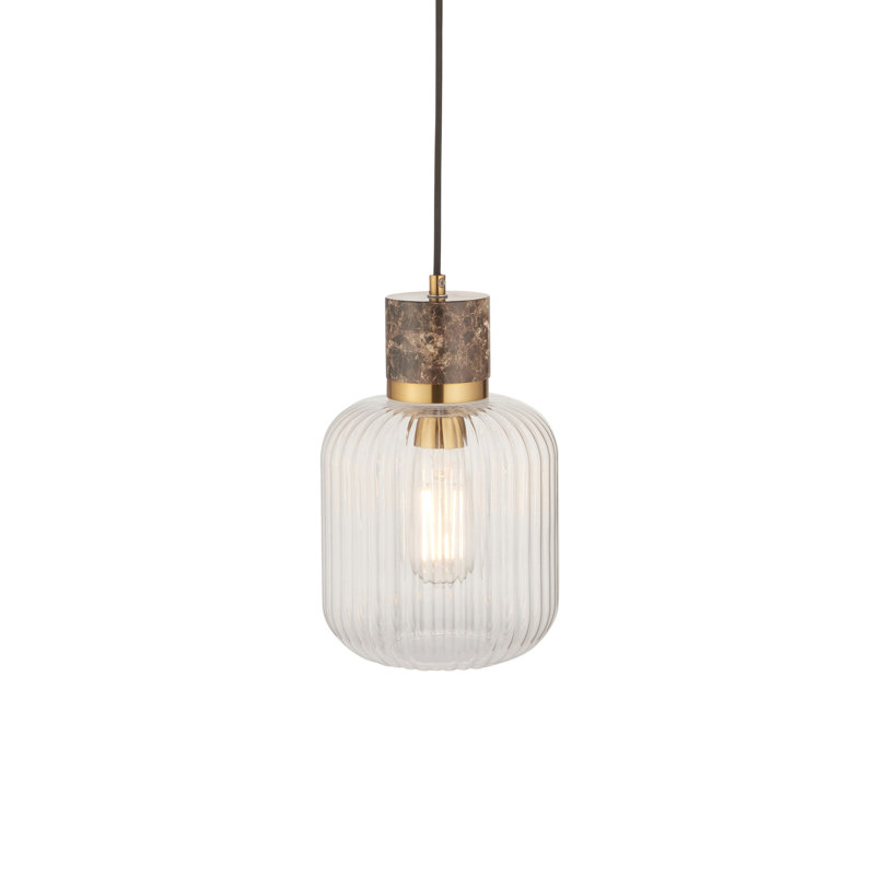 1 - Light Brass Pendant, Dark Brown