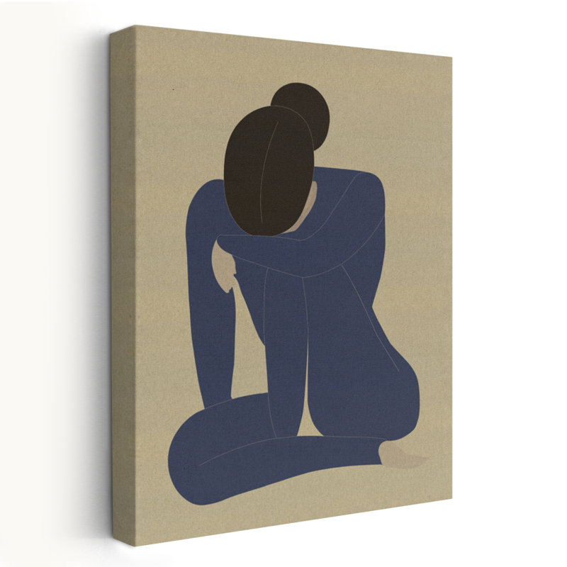Femme en pensée - Art figuratif, H 36 po x l 24 po