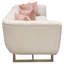 Canapé en tissu crème Venus avec coussins contrastants et base en métal doré-33485354