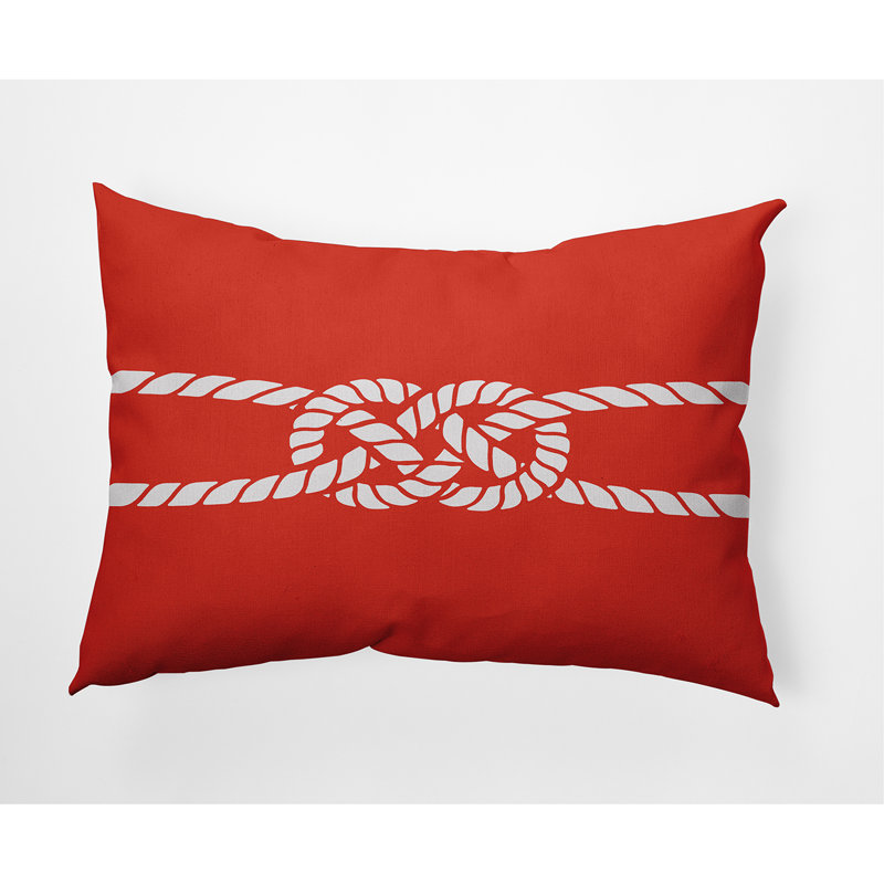 Housse et insert de coussin carré extérieur Nautical Nights Carrick Bend, Rouge / Orange