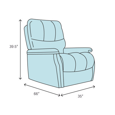 Fauteuil inclinable manuel berçant standard de 35 po de largeur Caelynn