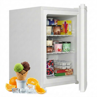 Muhub 3.0 Cu. Ft. Upright Freezer, Compact Mini Freezer with 7-Level Adjustable Thermostat