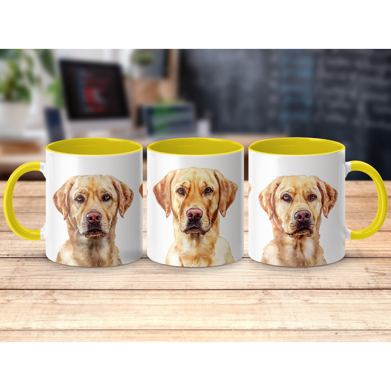 Yellow Labrador Design 11oz Coffee Mug, 2, Yellow