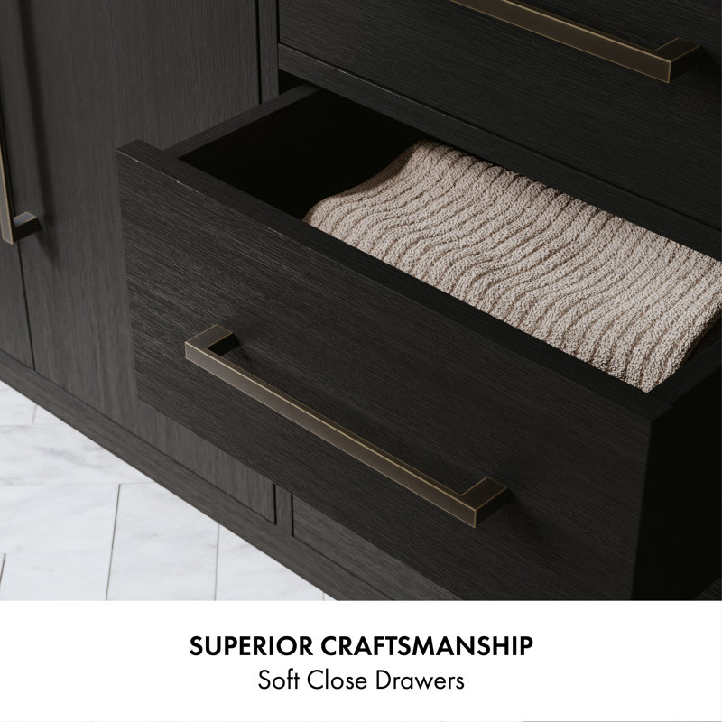 60" Undermount Double Bathroom Vanity Set, Wire Brushed Dark Oak, 72"
