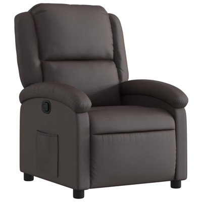 Bryndle Manual Recliner Chair, Adjustable Backrest/ Footrest, Real Leather by Latitude Run