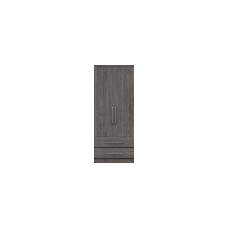 Bushnell 2 Door Manufactured Wood Wardrobe, Dark Grey