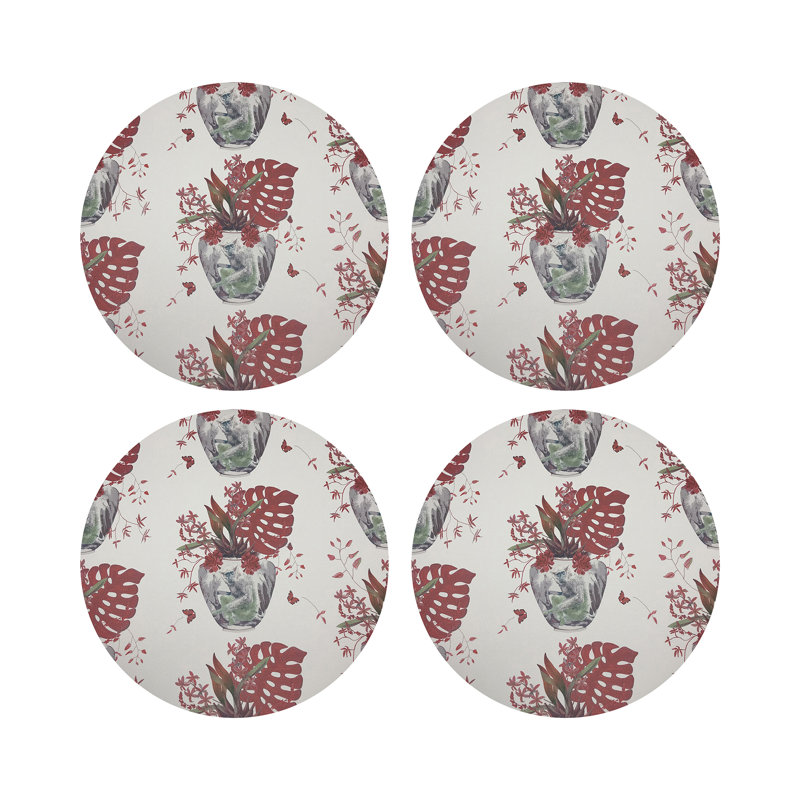 Monkey Small Jungle Pebble 16" Vinyl Placemat, Rouge