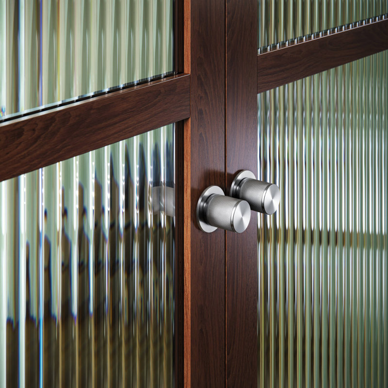 Cylindrical Knob with Round Rosette, Steel