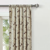 Promenade Embroidered Curtain Panel In Stone
