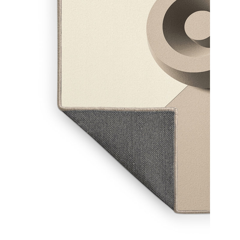 Tapis beige moelleux moelleux et moelleux en pierre de curling - reliure beige, 2 pi x 3 pi