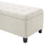 Banc de rangement avec repose-pieds, banc d'entrée, banc de bout de lit, repose-pieds pour chambre à coucher, beige, 300 lb
