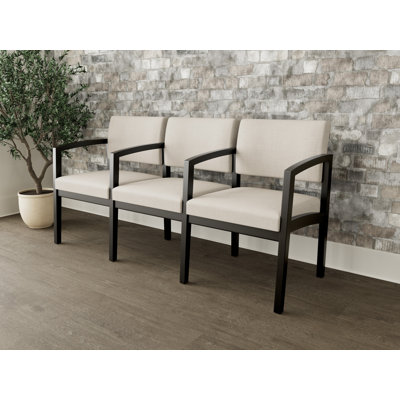 Lenox Wood Waiting Reception 3 Seat Tandem Seating Wood Frame