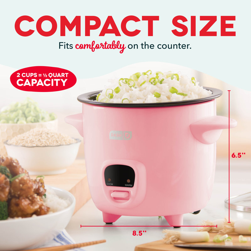 Dash 2 Cup Mini Rice Cooker, Pink