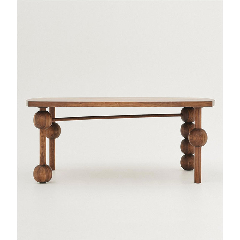 Table de salle à manger artistique rétro en bois massif de style rétro avec pieds de forme irrégulière