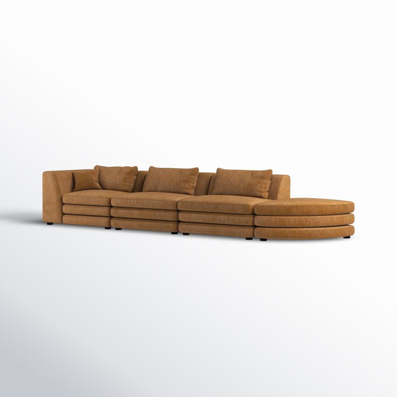 LOWTIDE Modular Sectional, Amber Glow Mustard Tweed