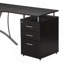 Bureau d'ordinateur moderne en L avec classeur et rangement, espresso